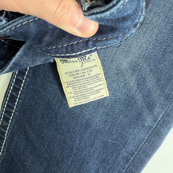 Women's Miss Me Jeans Mid Rise Easy Skinny Embellished Pockets Size 29 JE8461ESR - Picture 8 of 8